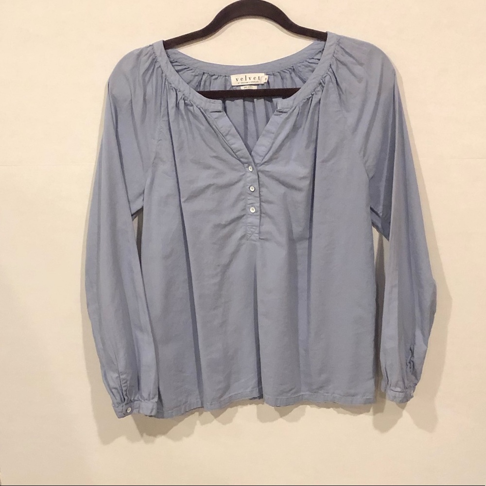 Velvet by Graham & Spencer Light Blue Blouse